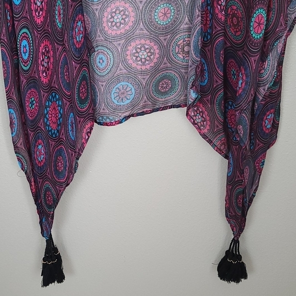 Satva "Akula" Yoga Boho Open Front Kimono Cardigan - Picture 6 of 9